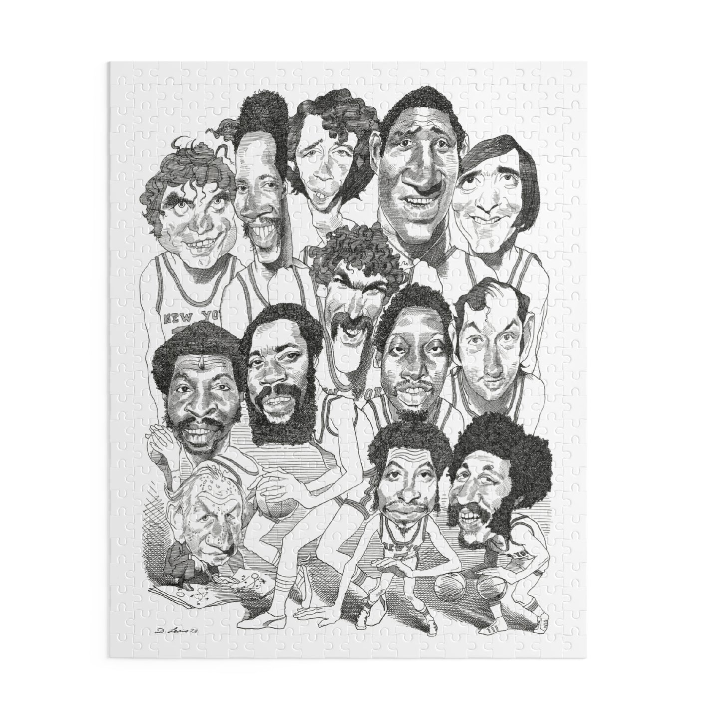 NY Knicks 1973 Championship Team by David Levine – Puzzle (500-piece)