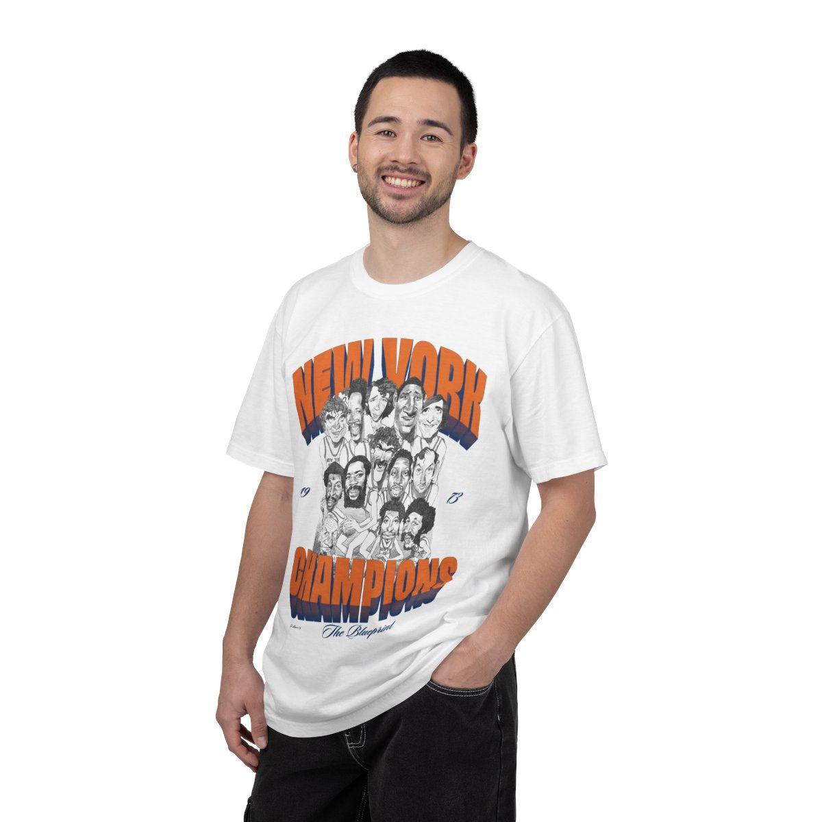 New York Knicks 1973 Champions Tee — David Levine "The Blueprint"