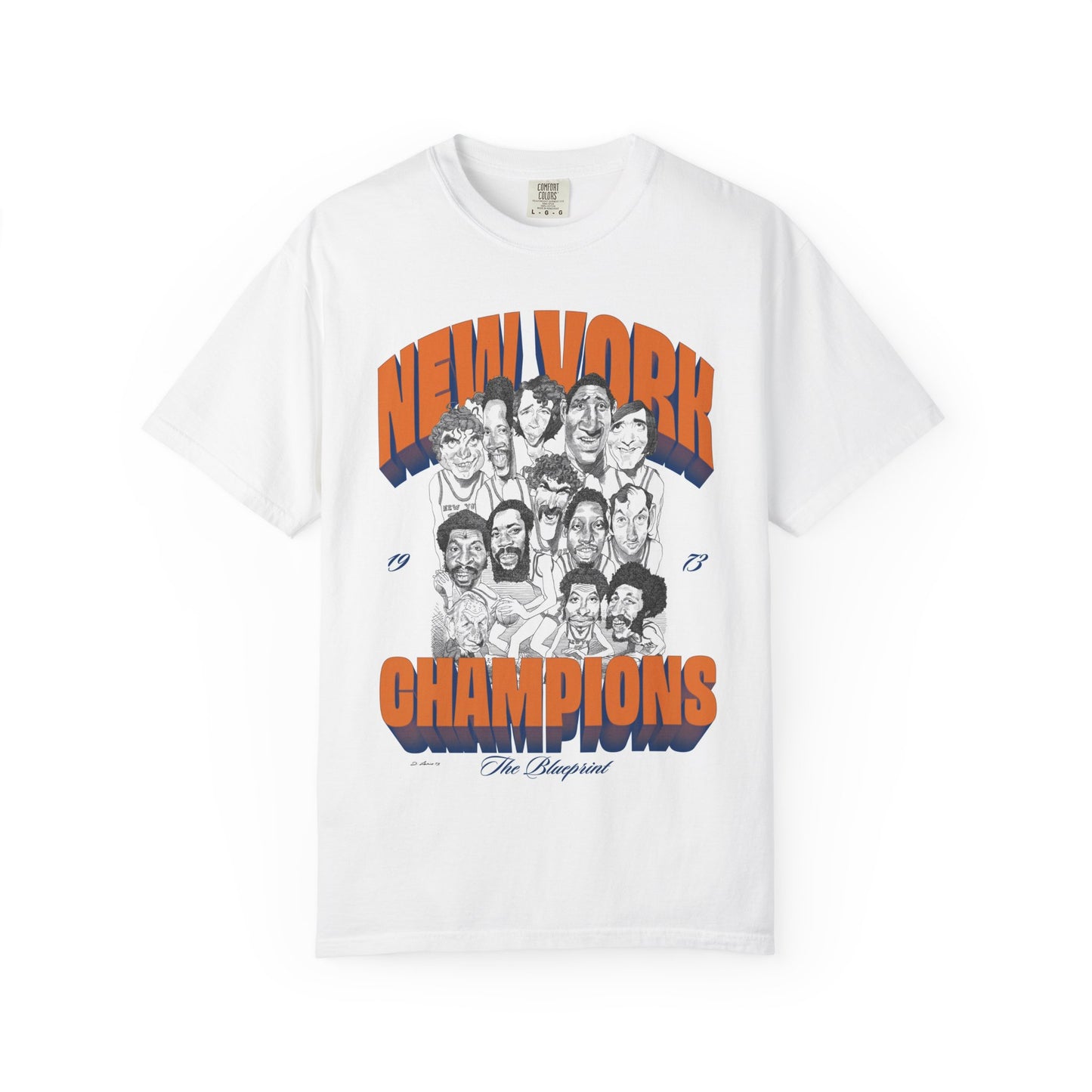 New York Knicks 1973 Champions Tee — David Levine "The Blueprint"