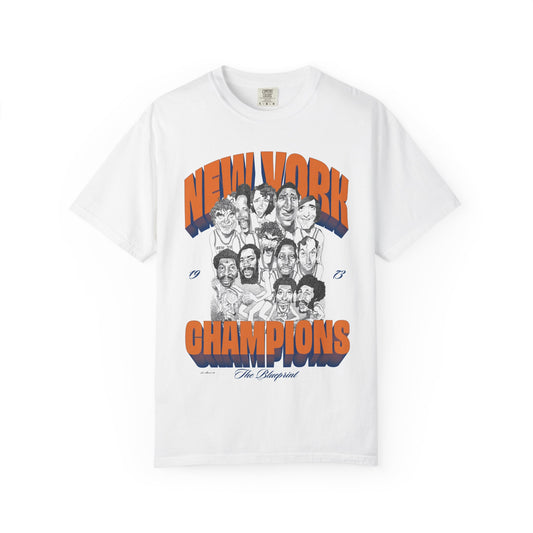 New York Knicks 1973 Champions Tee — David Levine "The Blueprint"