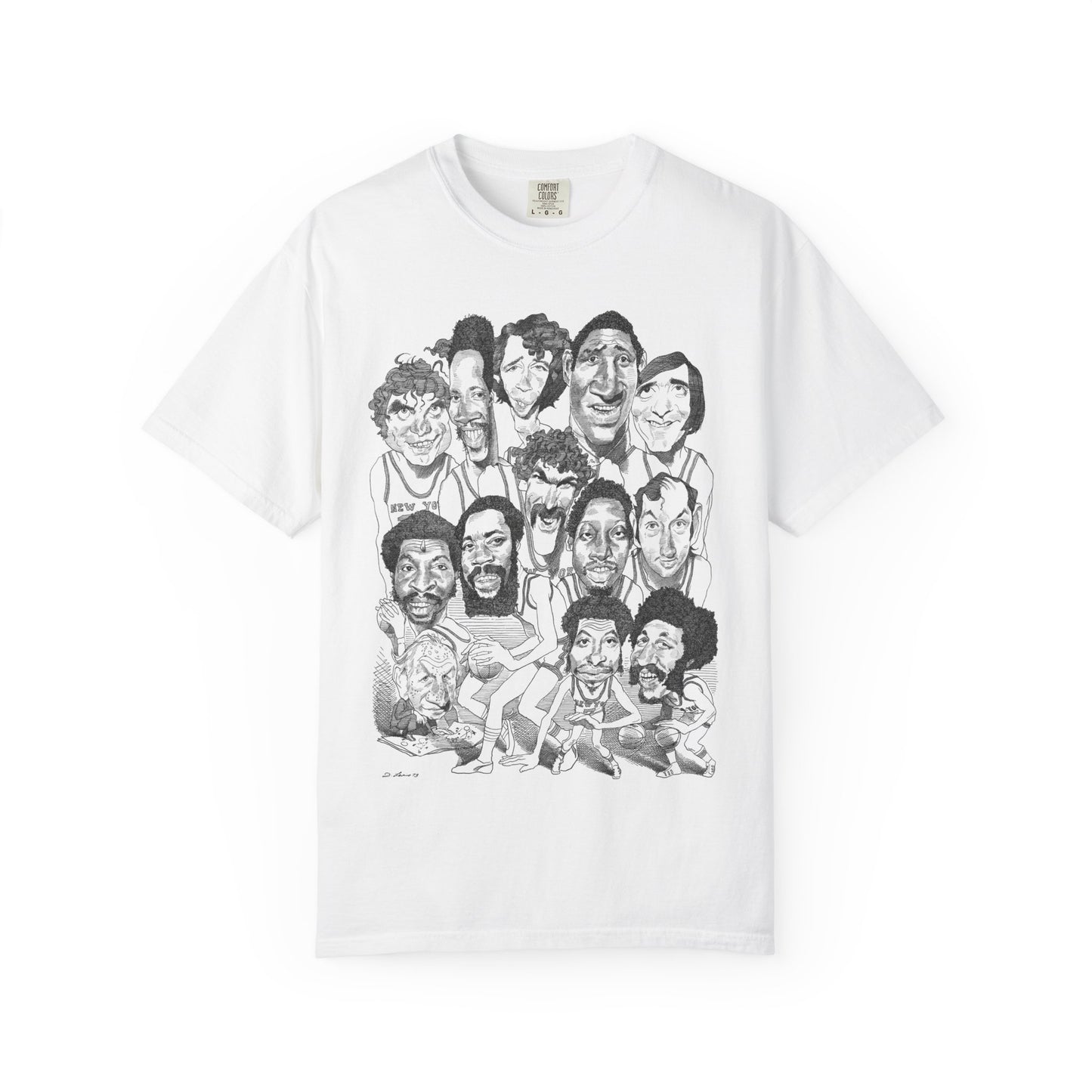 New York Knicks 1973 Championship Team by David Levine - T-shirt