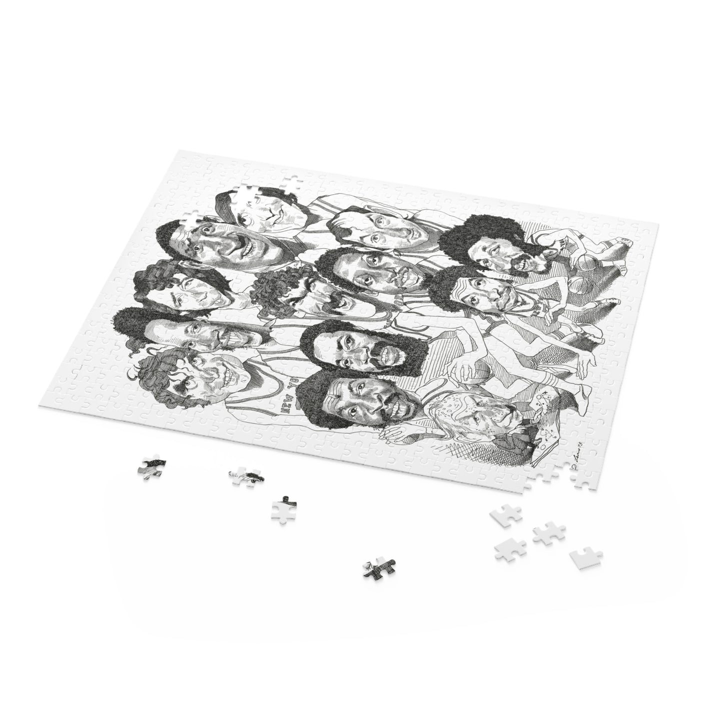 NY Knicks 1973 Championship Team by David Levine – Puzzle (500-piece)