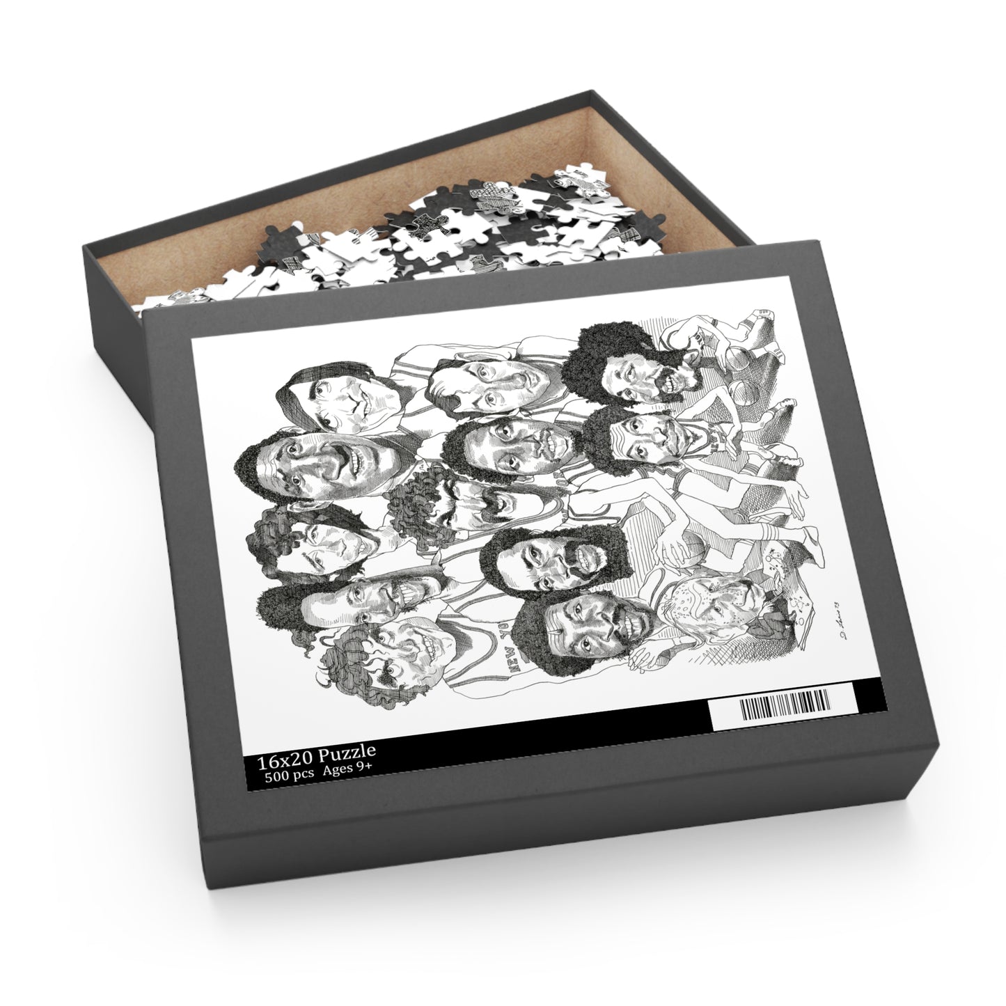 NY Knicks 1973 Championship Team by David Levine – Puzzle (500-piece)