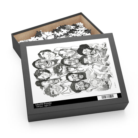 NY Knicks 1973 Championship Team by David Levine – Puzzle (500-piece)
