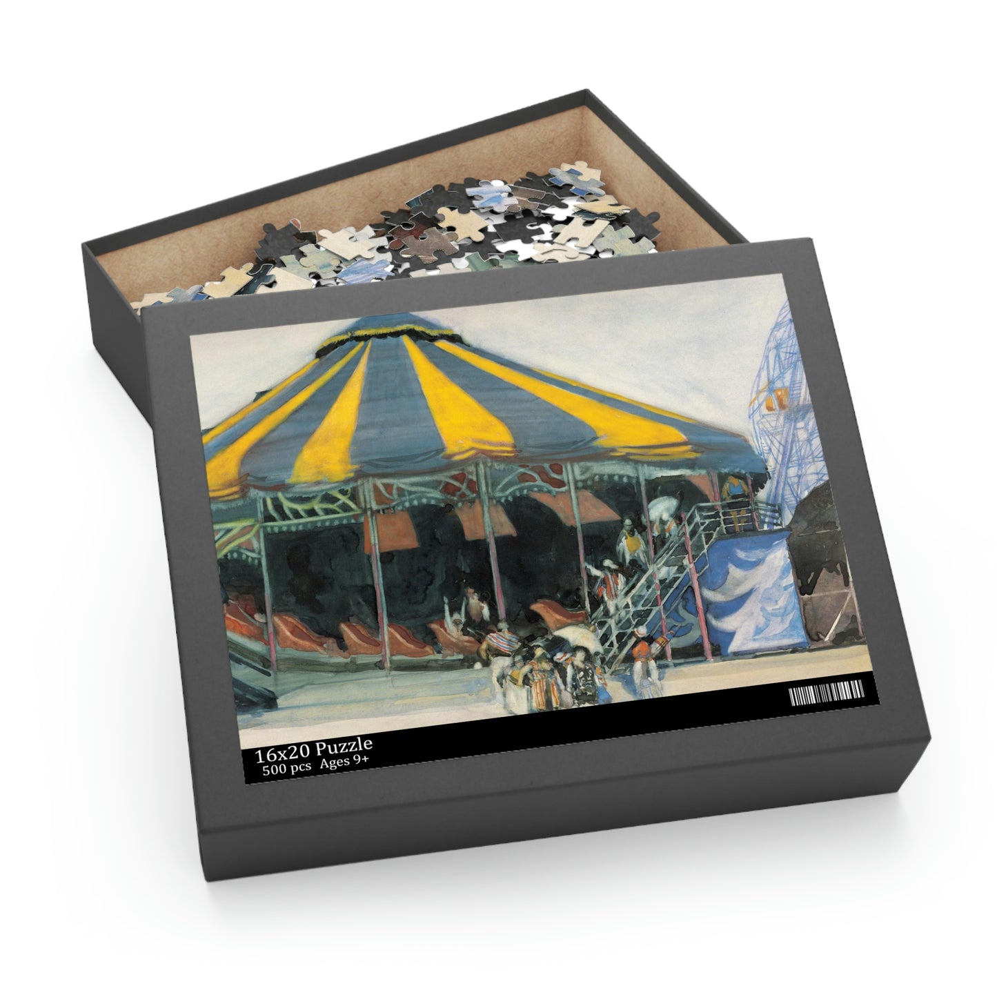 "Escape" (Coney Island Carousel) by David Levine - Puzzle (500-Piece)