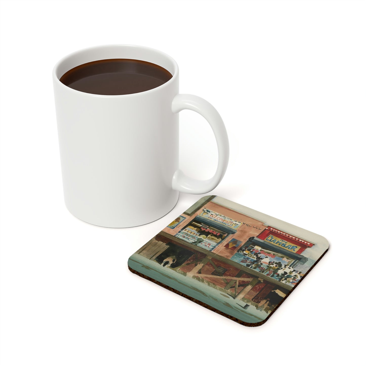 Coney Island Cul-de-Sac by David Levine - Cork Back Coaster
