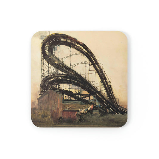 Coney Island Thunderbolt by David Levine - Cork Back Coaster