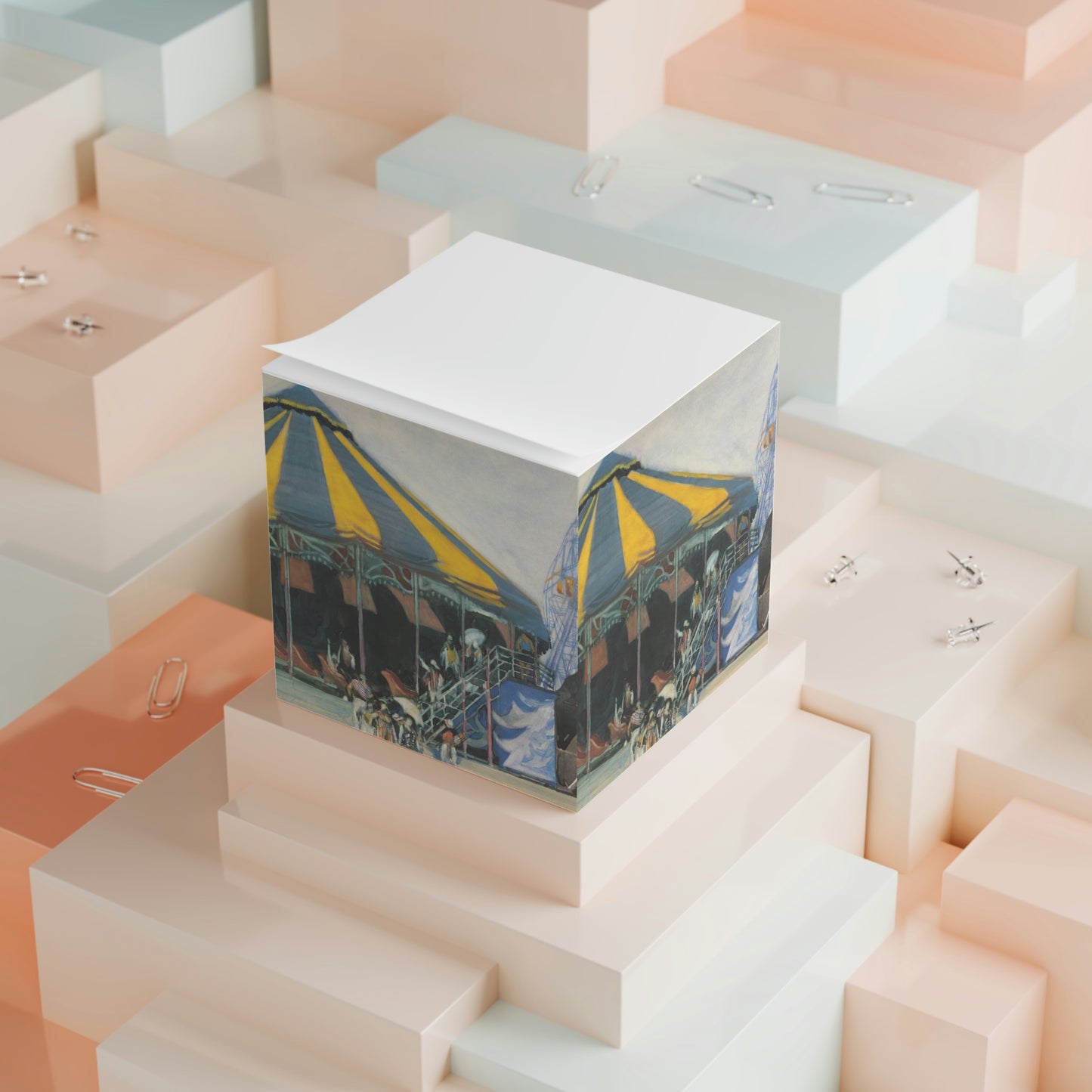 Coney Island Carousel by David Levine - Note Cube