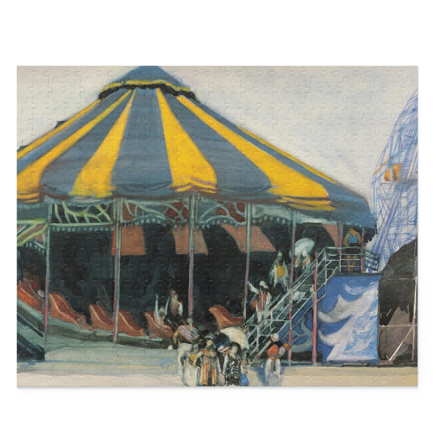 "Escape" (Coney Island Carousel) by David Levine - Puzzle (500-Piece)