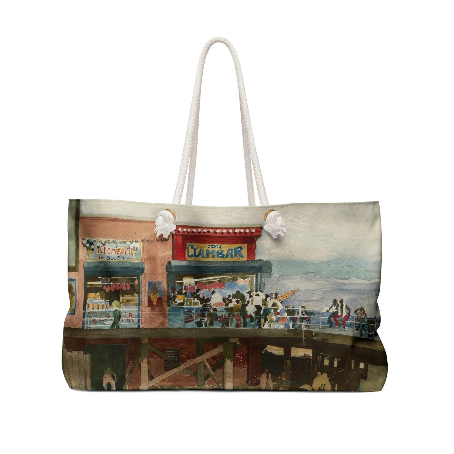 Coney Island Cul-de-Sac by David Levine - Canvas Beach Bag