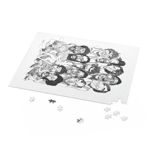 NY Knicks 1973 Championship Team by David Levine - Puzzle (500 piece)