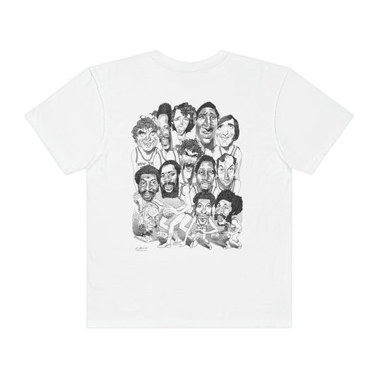 New York Knicks 1973 Championship Team by David Levine - T-shirt (with print on the back)